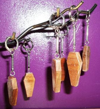 Wooden Coffin Keychain